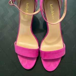 Hot pink strappy heels